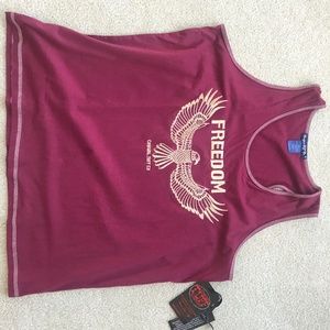 NWT Cowgirl Tuff XXL embroidered freedom tank top racer back